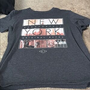 Aeropostale Gray New York Graphic Tee